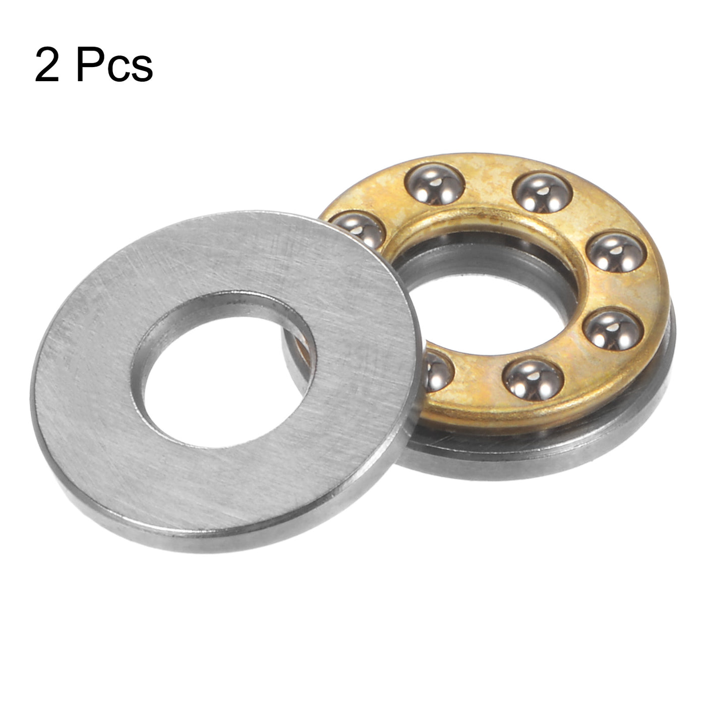 uxcell Uxcell F6-14M Thrust Ball Bearing 6x14x5mm Brass with Washers ABEC3 2pcs