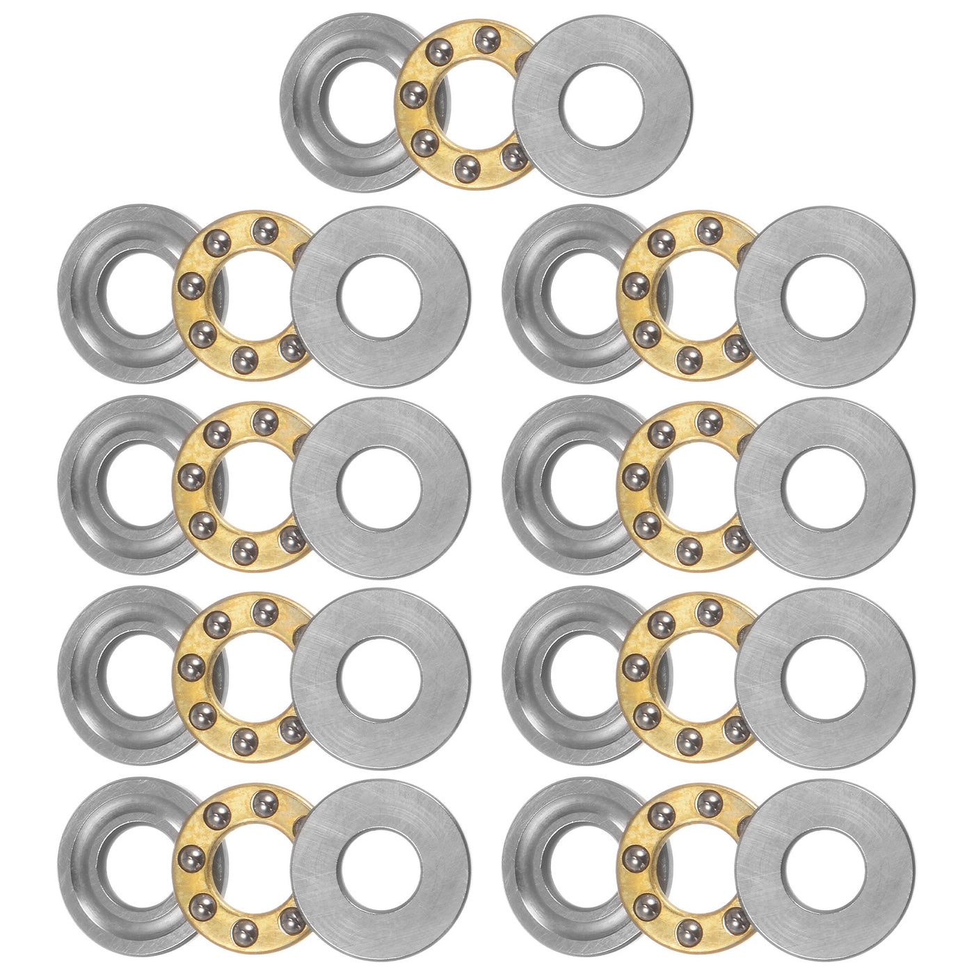 uxcell Uxcell F6-14M Thrust Ball Bearing 6x14x5mm Brass with Washers 9pcs