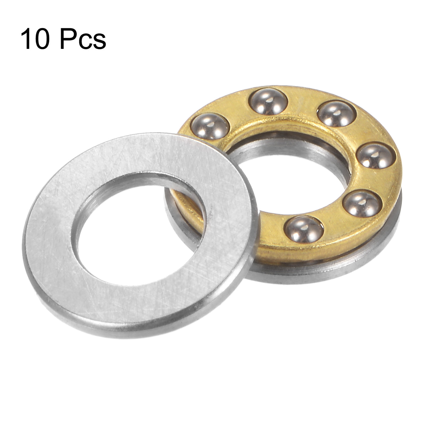 uxcell Uxcell F7-13M Thrust Ball Bearing 7x13x5mm Brass with Washers 10pcs