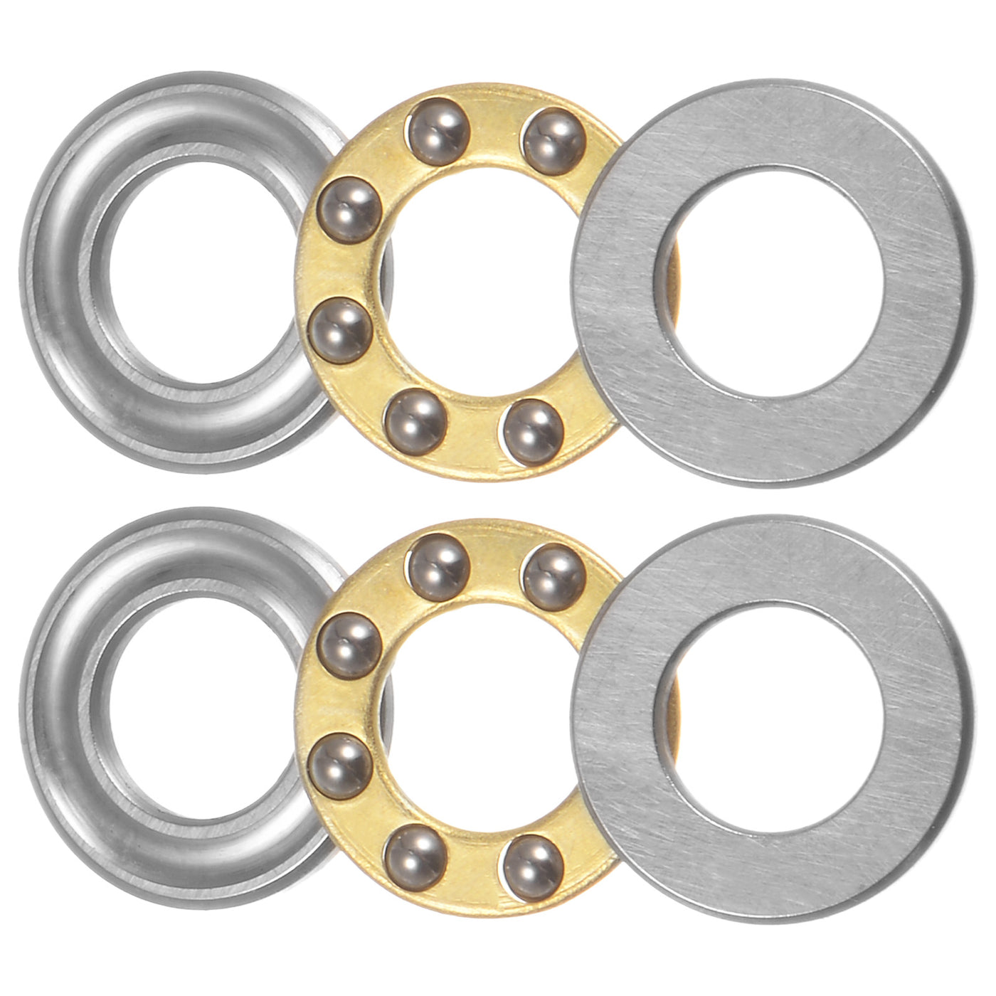 uxcell Uxcell F7-13M Thrust Ball Bearing 7x13x5mm Brass with Washers 2pcs