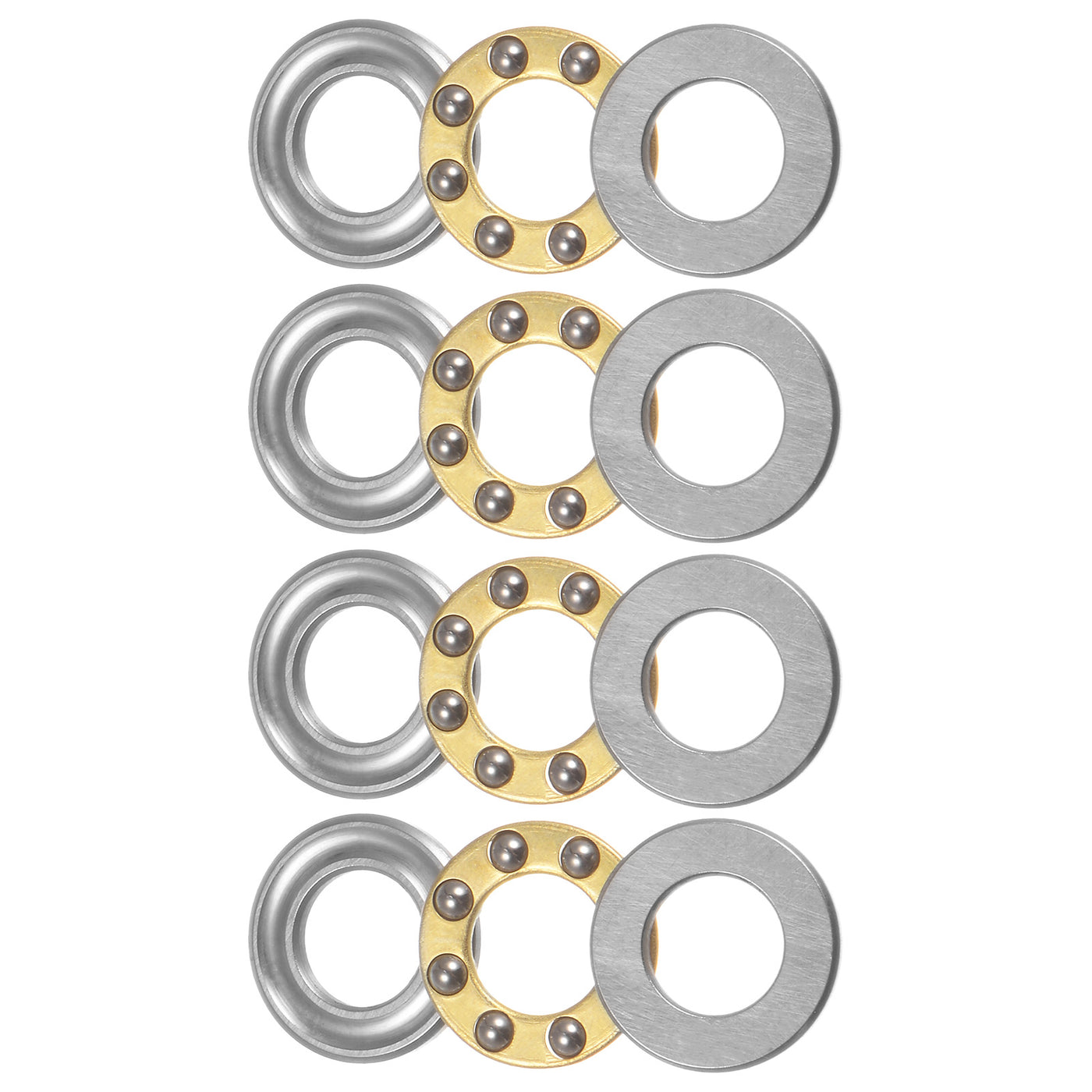 uxcell Uxcell F7-13M Thrust Ball Bearing 7x13x5mm Brass with Washers 4pcs