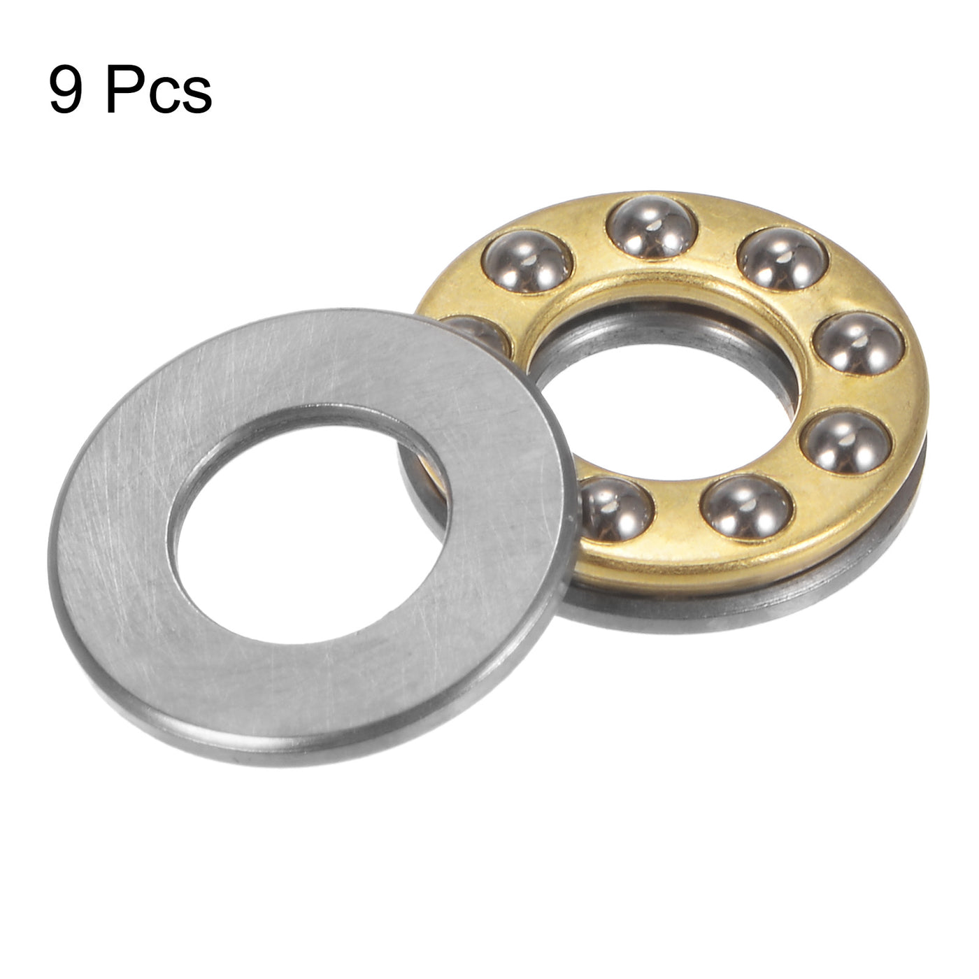 uxcell Uxcell F8-16M Thrust Ball Bearing 8x16x5mm Brass with Washers 9pcs
