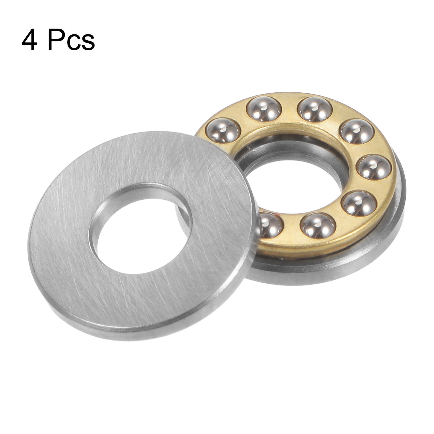 uxcell Uxcell F8-19M Thrust Ball Bearing 8x19x7mm Brass with Washers 4pcs