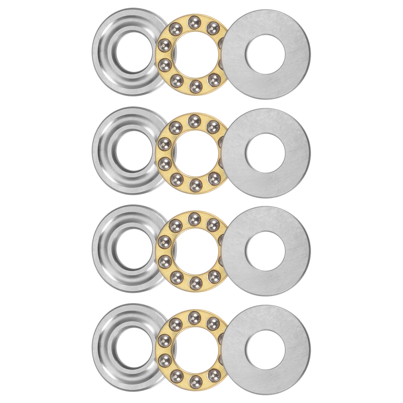 uxcell Uxcell F8-19M Thrust Ball Bearing 8x19x7mm Brass with Washers 4pcs