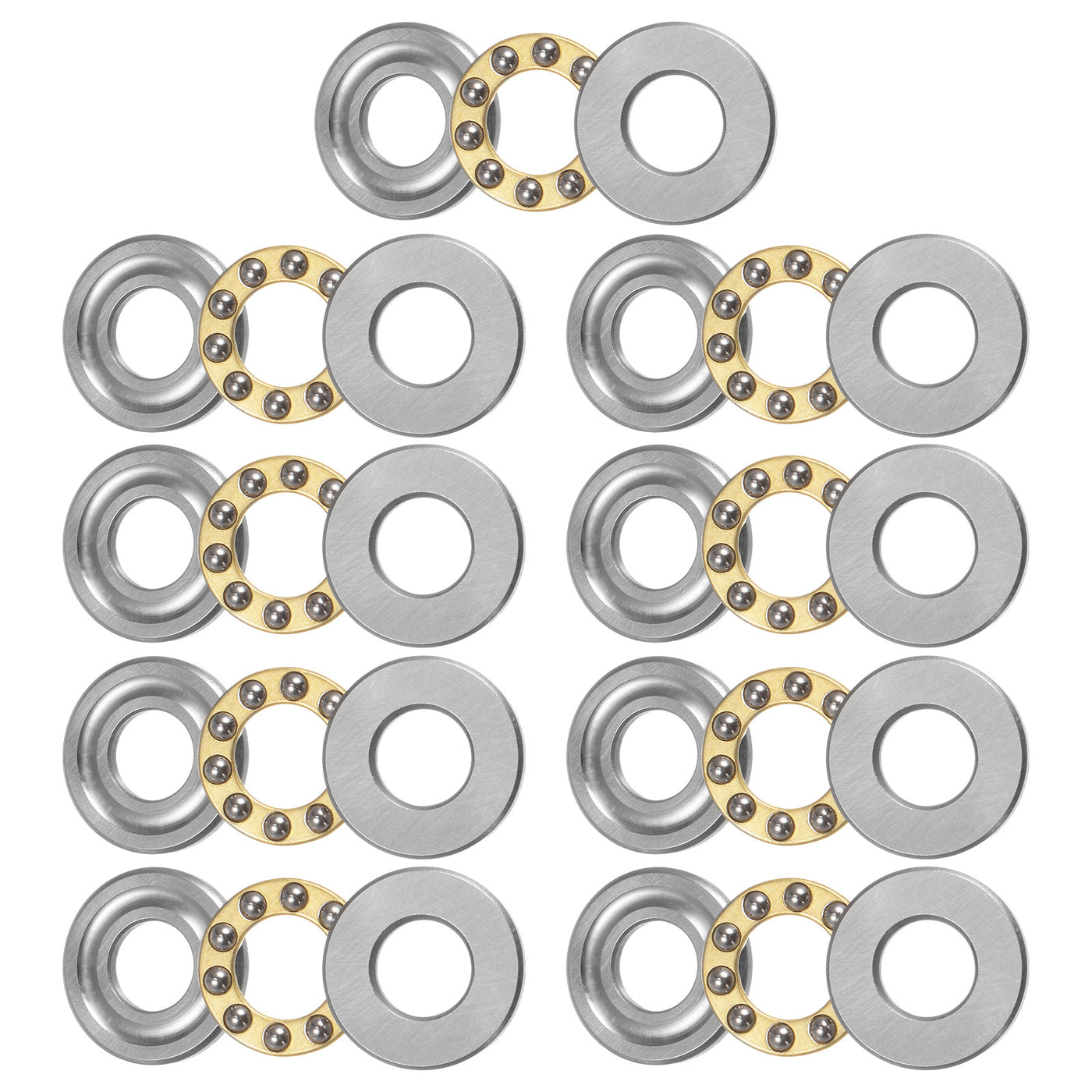 uxcell Uxcell F9-20M Thrust Ball Bearing 9x20x7mm Brass with Washers 9pcs