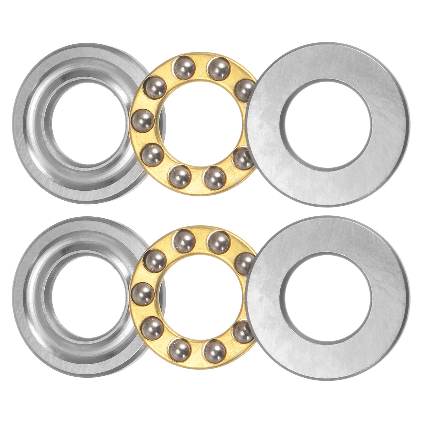 uxcell Uxcell F10-20M Thrust Ball Bearing 10x20x5.5mm Brass with Washers 2pcs