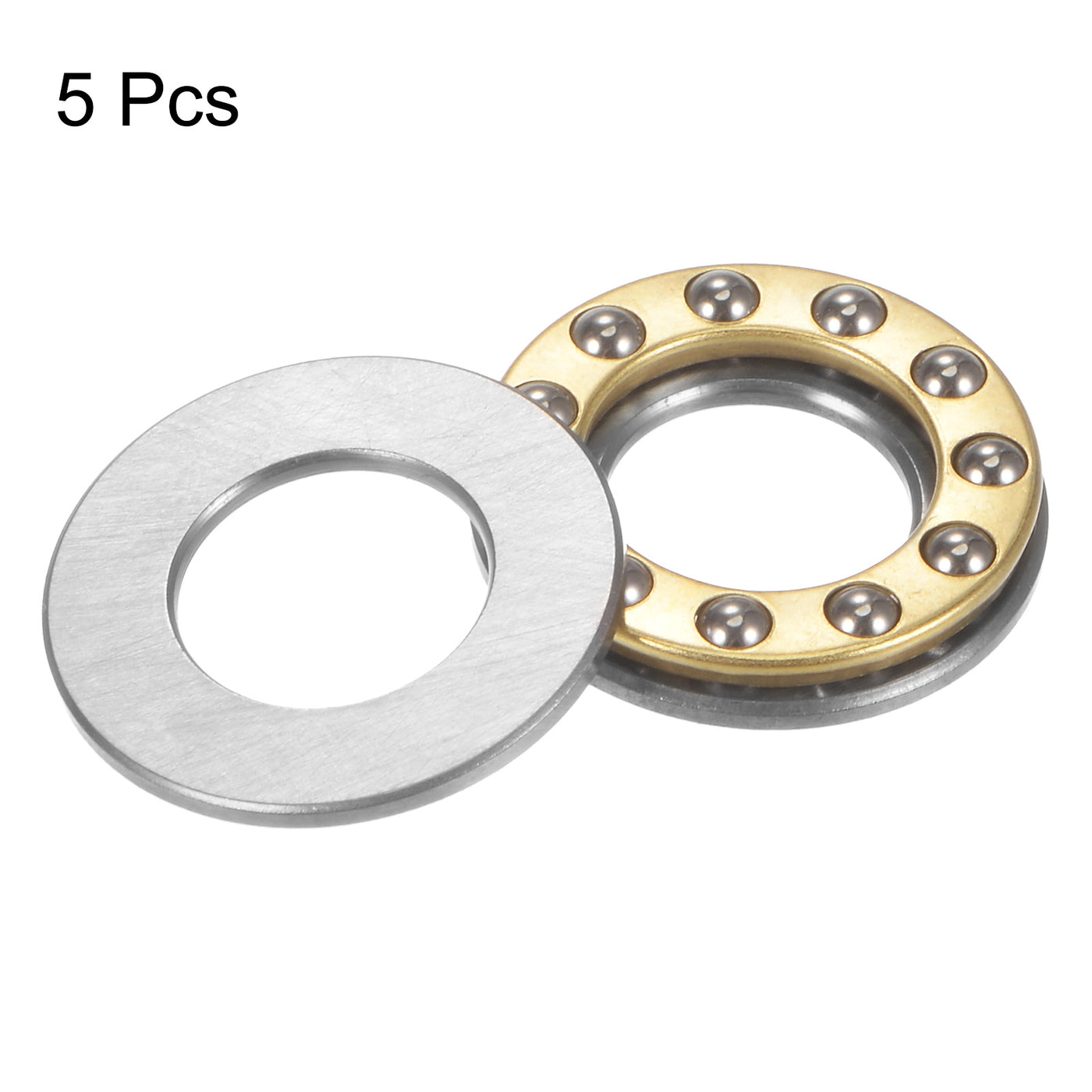 uxcell Uxcell F12-21M Thrust Ball Bearing 11x21x5mm Brass with Washers 5pcs