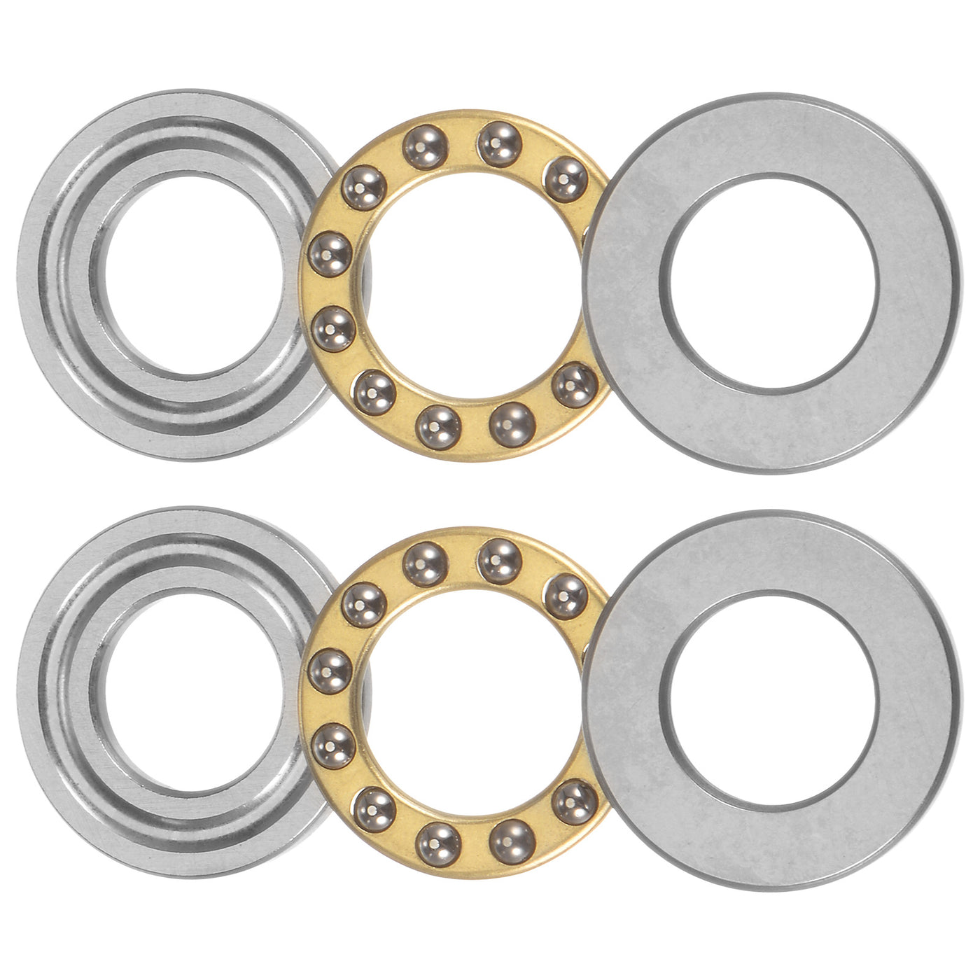 uxcell Uxcell F12-23M Thrust Ball Bearing 12x23x7.5mm Brass with Washers ABEC3 2pcs