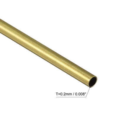 Harfington Uxcell 3Pcs 3mm x 0.2mm x 400mm Seamless Straight Brass Tube for Industry DIY Projects