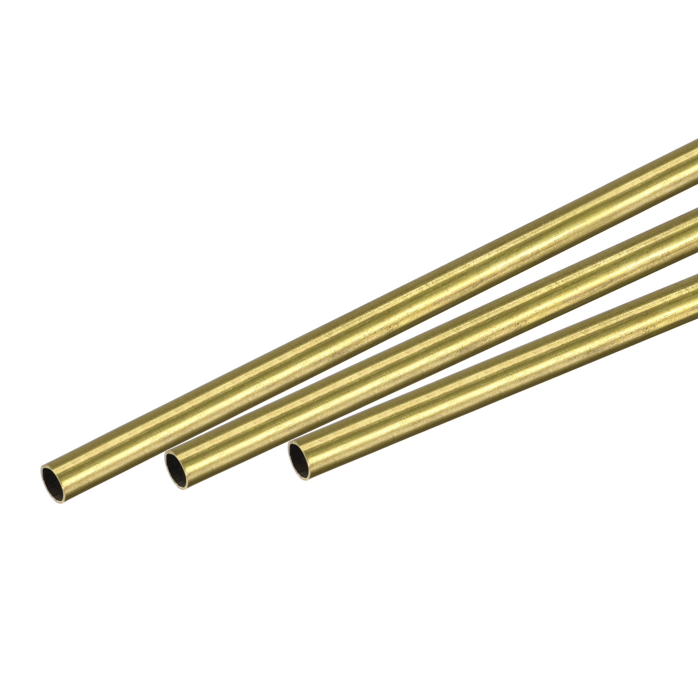 uxcell Uxcell 3Pcs 3mm x 0.2mm x 400mm Seamless Straight Brass Tube for Industry DIY Projects