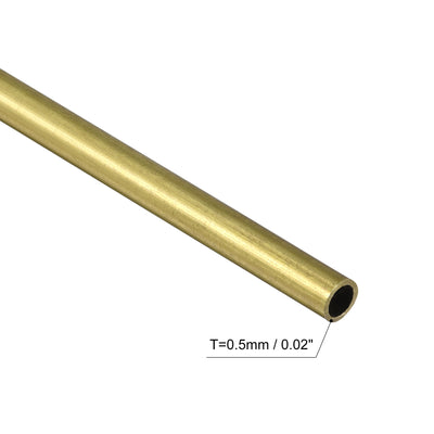 Harfington Uxcell 3Pcs 3mm x 0.5mm x 400mm Seamless Straight Brass Tube for Industry DIY Projects