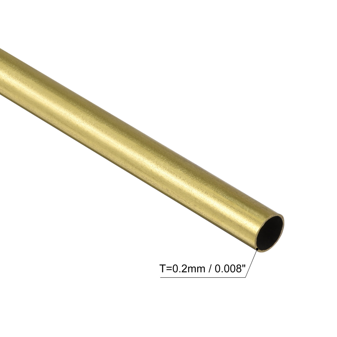 uxcell Uxcell 3Pcs 4mm x 0.2mm x 400mm Seamless Straight Brass Tube for Industry DIY Projects