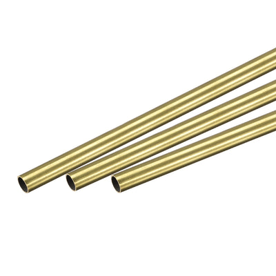 Harfington Uxcell 3Pcs 4mm x 0.2mm x 400mm Seamless Straight Brass Tube for Industry DIY Projects
