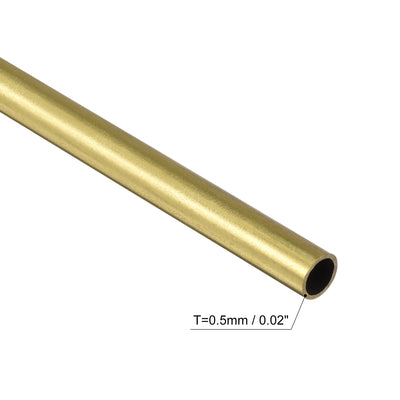 Harfington Uxcell 3Pcs 4mm x 0.5mm x 400mm Seamless Straight Brass Tube for Industry DIY Projects