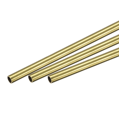 Harfington Uxcell 3Pcs 4mm x 0.5mm x 400mm Seamless Straight Brass Tube for Industry DIY Projects