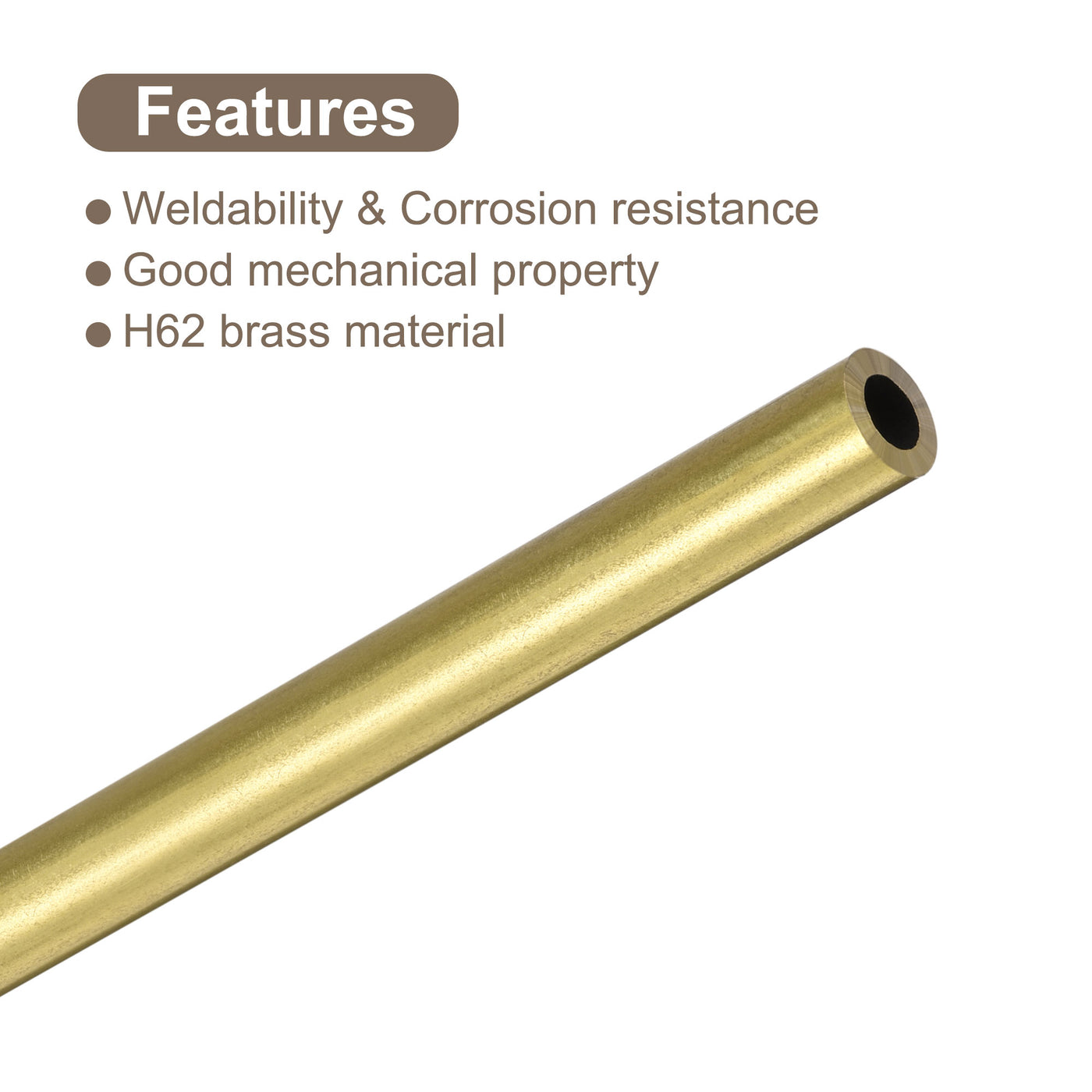 uxcell Uxcell 2Pcs 4mm x 1mm x 400mm Seamless Straight Brass Tube for Industry DIY Projects