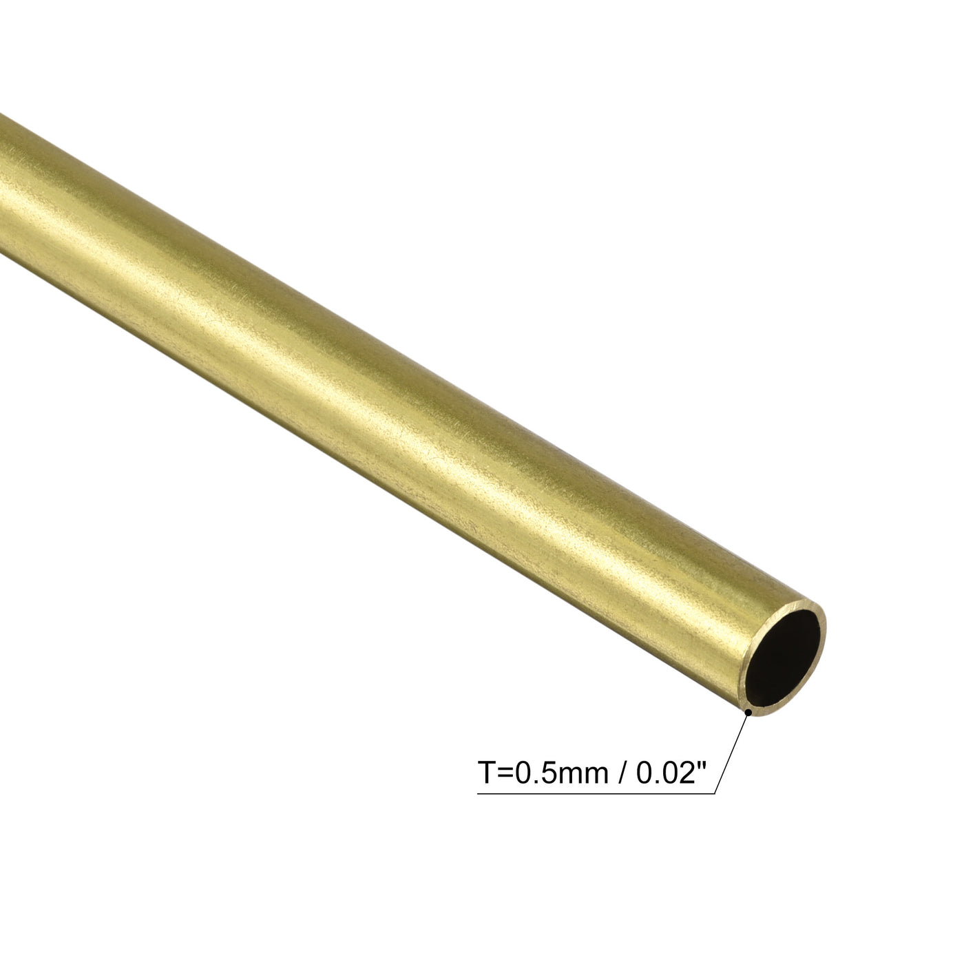 uxcell Uxcell 3Pcs 5mm x 0.5mm x 400mm Seamless Straight Brass Tube for Industry DIY Projects