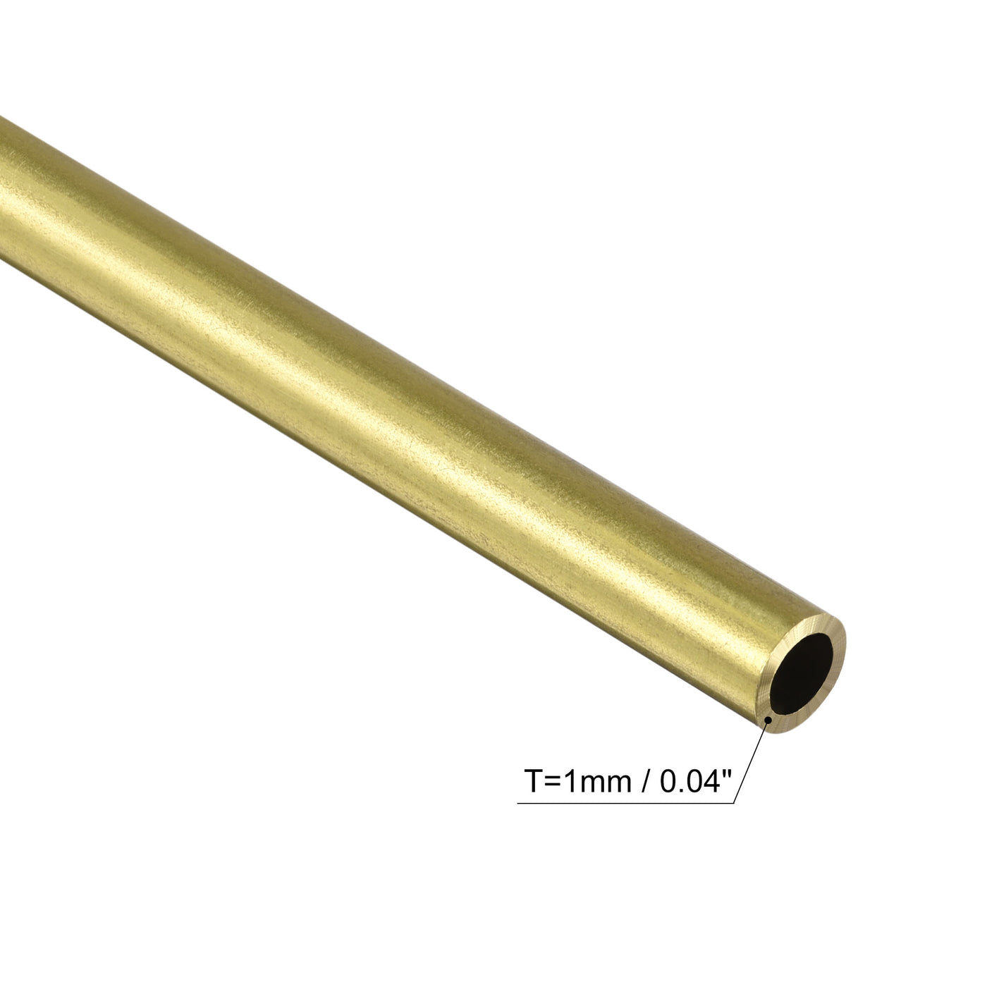 uxcell Uxcell 2Pcs 5mm x 1mm x 400mm Seamless Straight Brass Tube for Industry DIY Projects
