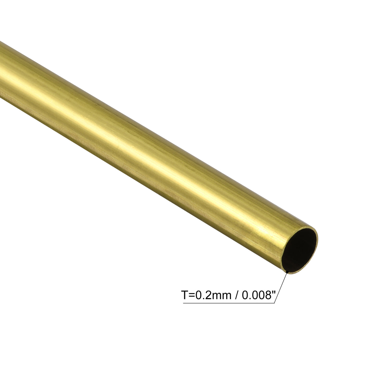 uxcell Uxcell 3Pcs 7mm x 0.2mm x 400mm Seamless Straight Brass Tube for Industry DIY Projects