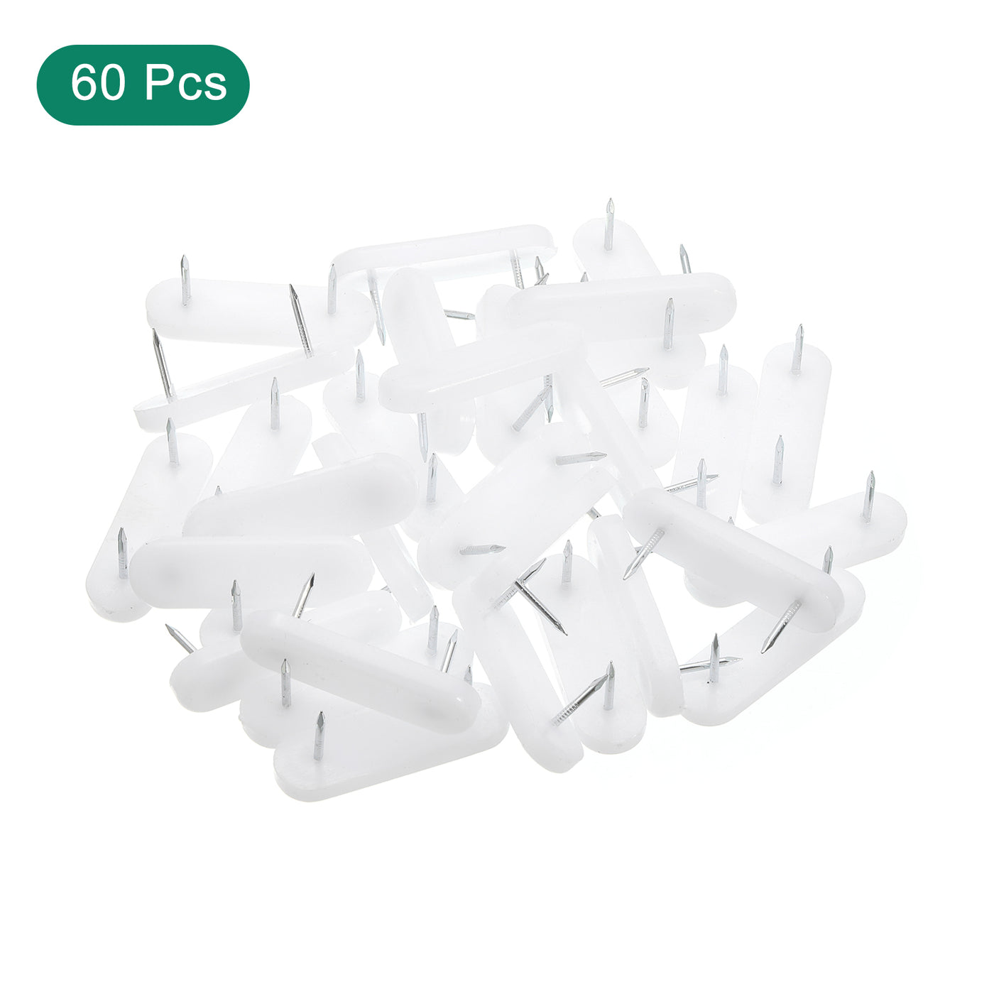 uxcell Uxcell Nail on Furniture Glides, 60pcs Plastic Double Pins Furniture Sliders