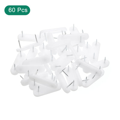 Harfington Uxcell Nail on Furniture Glides, 60pcs Plastic Double Pins Furniture Sliders