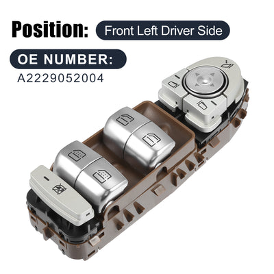 Harfington Uxcell Front Left Driver Side Power Window Master Switch with Folding No.A2229052004 for Mercedes-Benz W222 V222 X222 S300 S350 S400 S500 S600 S63