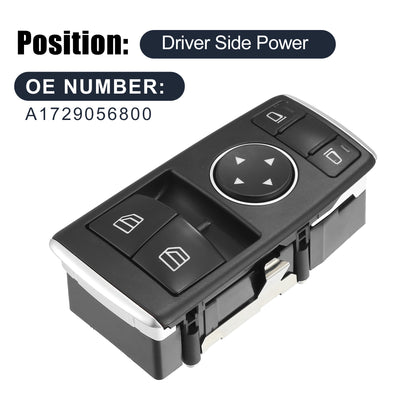 Harfington Uxcell Driver Side Power Window Switch Master No.A1729056800 for Mercedes Benz C Class C63 C W204 C180 C200 C220 C250 C350 2007-2014