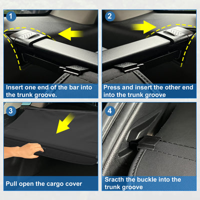 Harfington Uxcell Retractable Cargo Cover for Kia EV6 2022 2023 Waterproof Non Slip SUV Rear Trunk Shielding Shade Black
