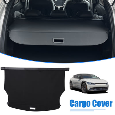 Harfington Uxcell Retractable Cargo Cover for Kia EV6 2022 2023 Waterproof Non Slip SUV Rear Trunk Shielding Shade Black