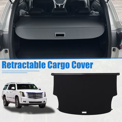 Harfington Uxcell Retractable Cargo Cover for Cadillac Escalade for Chevrolet Suburban Waterproof Non Slip SUV Rear Trunk Shielding Shade Black
