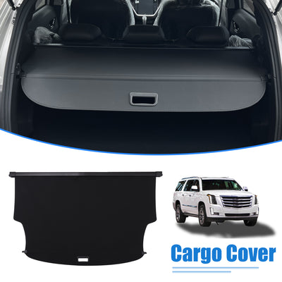 Harfington Uxcell Retractable Cargo Cover for Cadillac Escalade for Chevrolet Suburban Waterproof Non Slip SUV Rear Trunk Shielding Shade Black