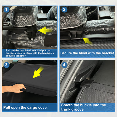 Harfington Uxcell Retractable Cargo Cover for Nissan Kicks 2018-2023 Waterproof Non Slip SUV Rear Trunk Shielding Shade Black