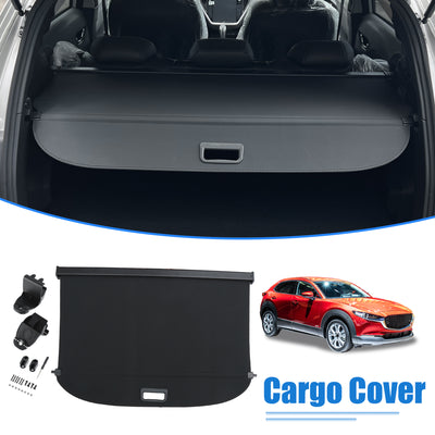 Harfington Uxcell Retractable Cargo Cover for Mazda CX-30 2020-2023 Waterproof Non Slip SUV Rear Trunk Shielding Shade Black