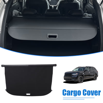 Harfington Uxcell Retractable Cargo Cover for Volkswagen Atlas/Teramont 2020-2023 Waterproof Non Slip SUV Rear Trunk Shielding Shade Black