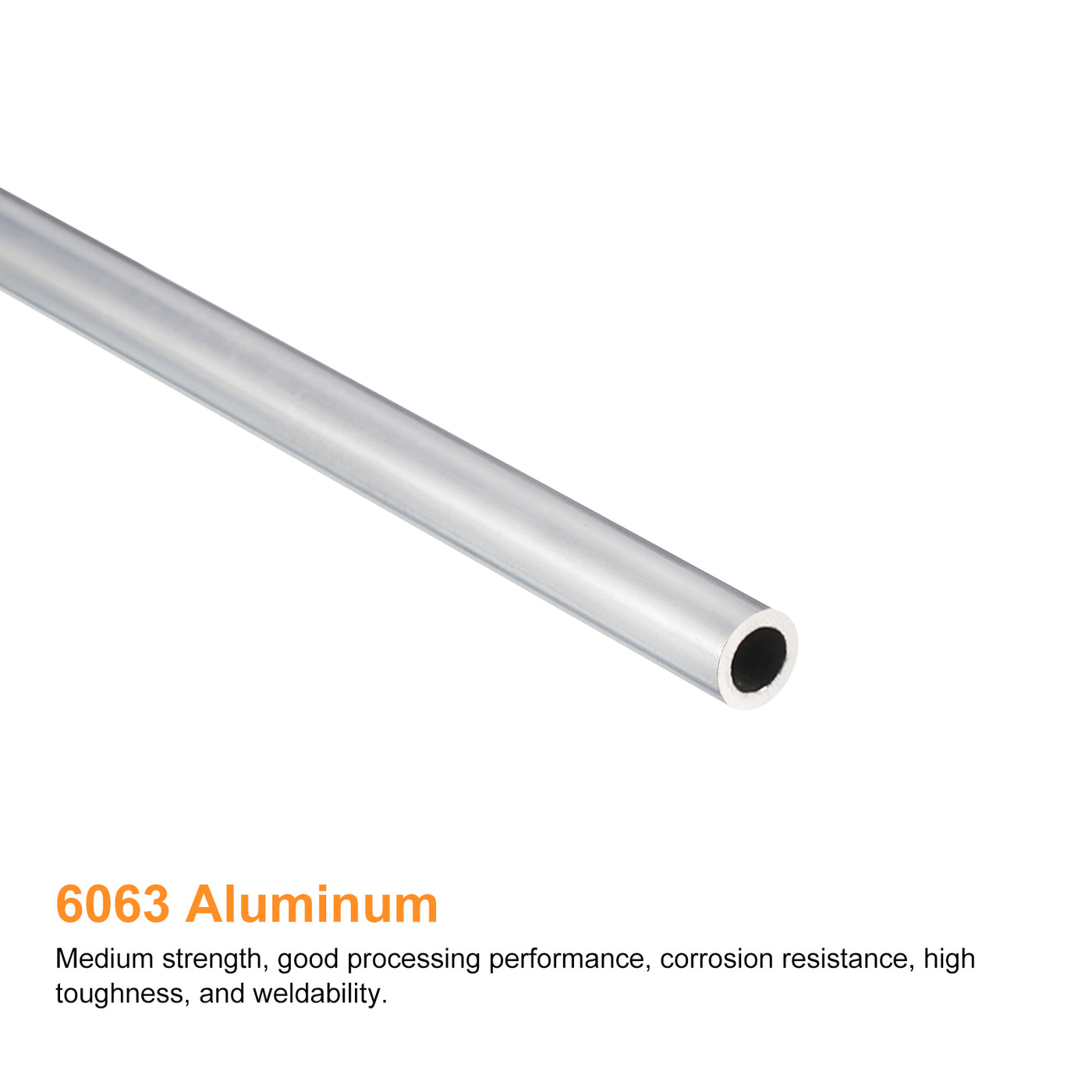 uxcell Uxcell 3mm OD 2mm Inner Dia 400mm Length 6063 Aluminum Tube for Industry DIY Project