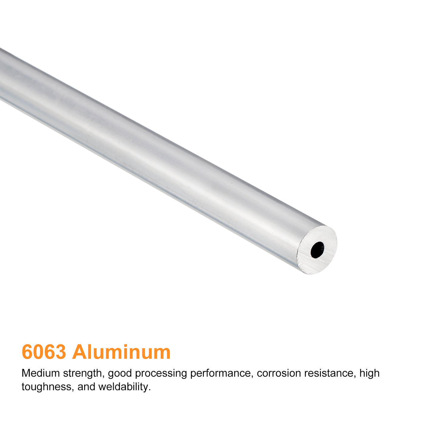 uxcell Uxcell 6mm OD 2mm Inner Dia 400mm Length 6063 Aluminum Tube for Industry DIY Project