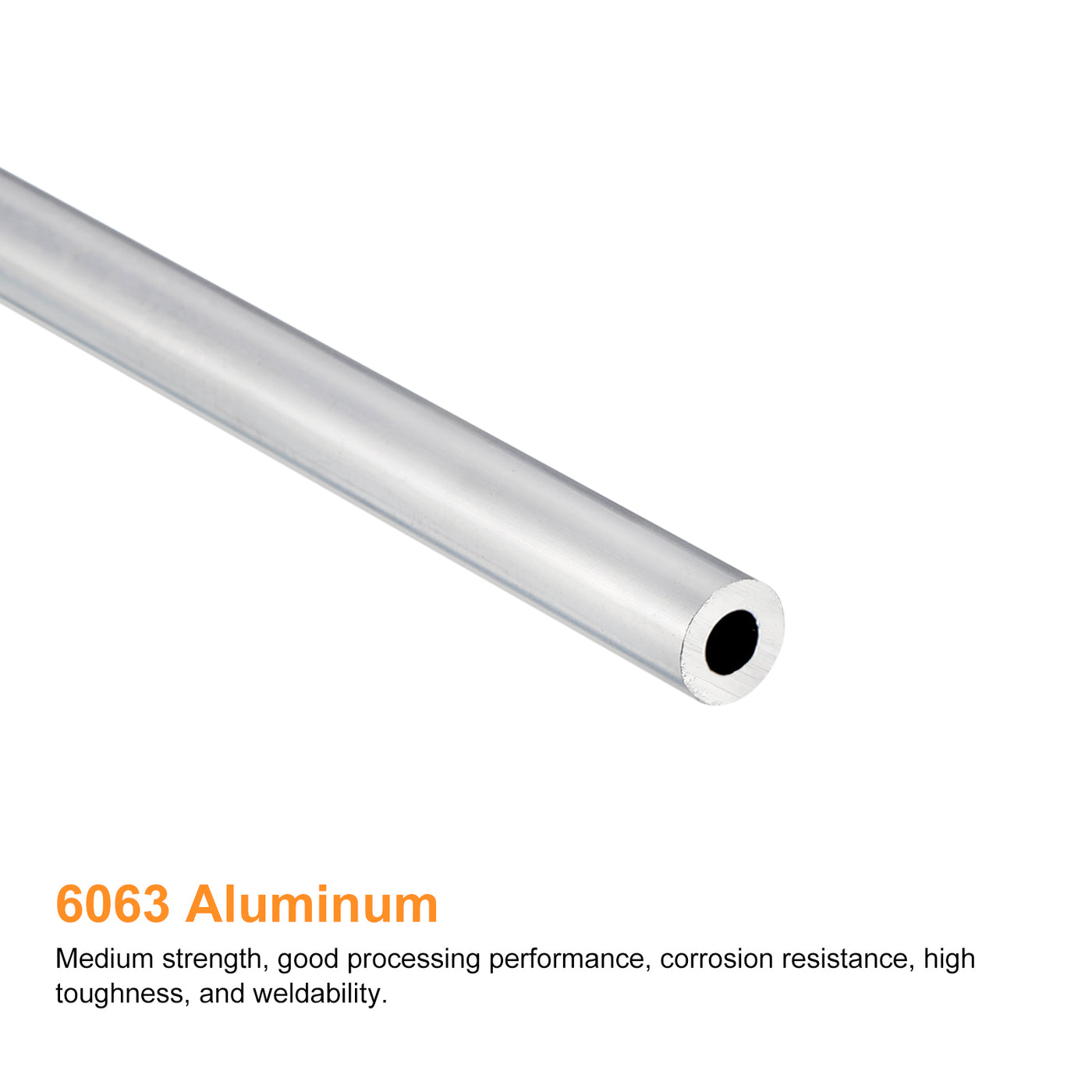 uxcell Uxcell 8mm OD 4mm Inner Dia 400mm Length 6063 Aluminum Tube for Industry DIY Project