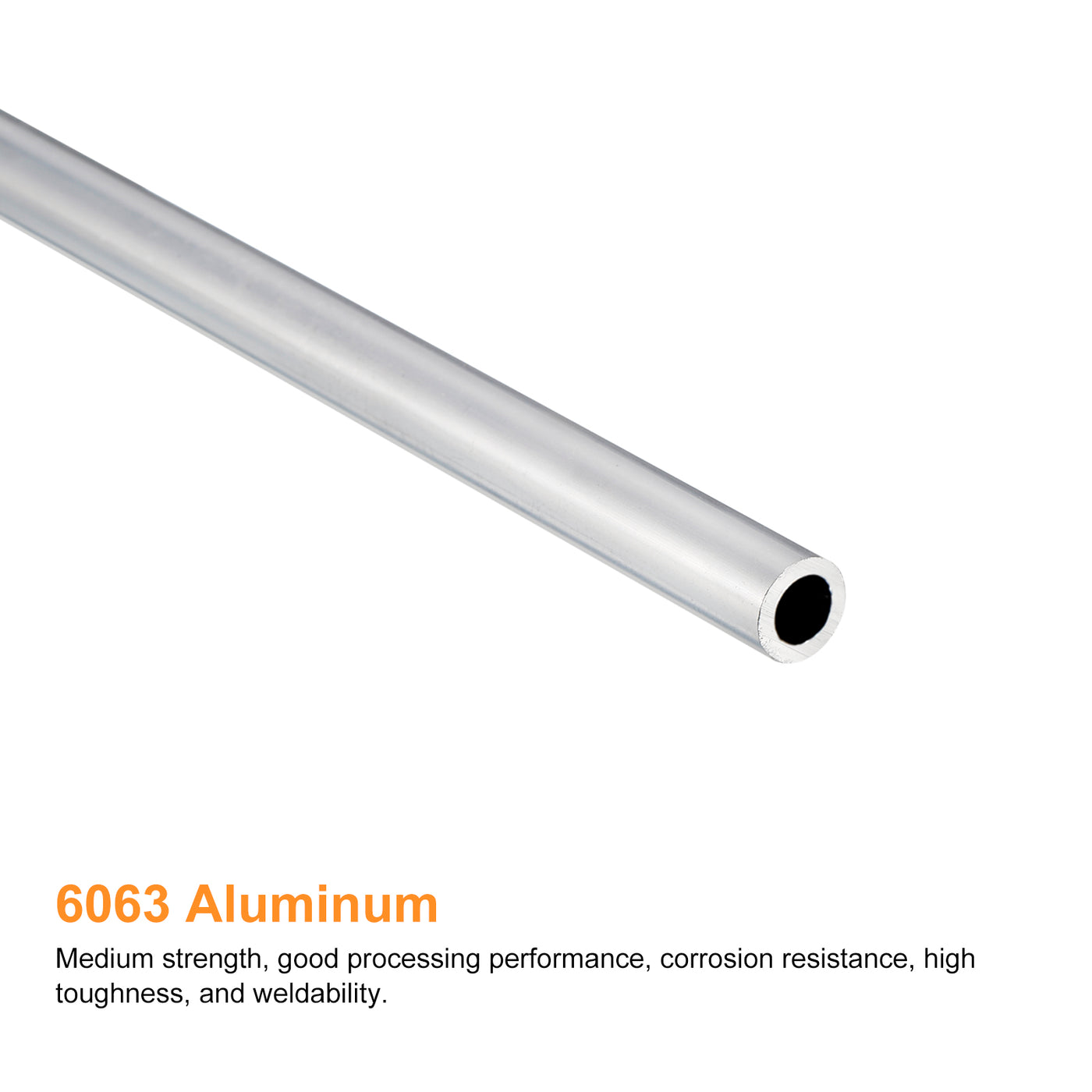 uxcell Uxcell 7mm OD 5mm Inner Dia 400mm Length 6063 Aluminum Tube for Industry DIY Project