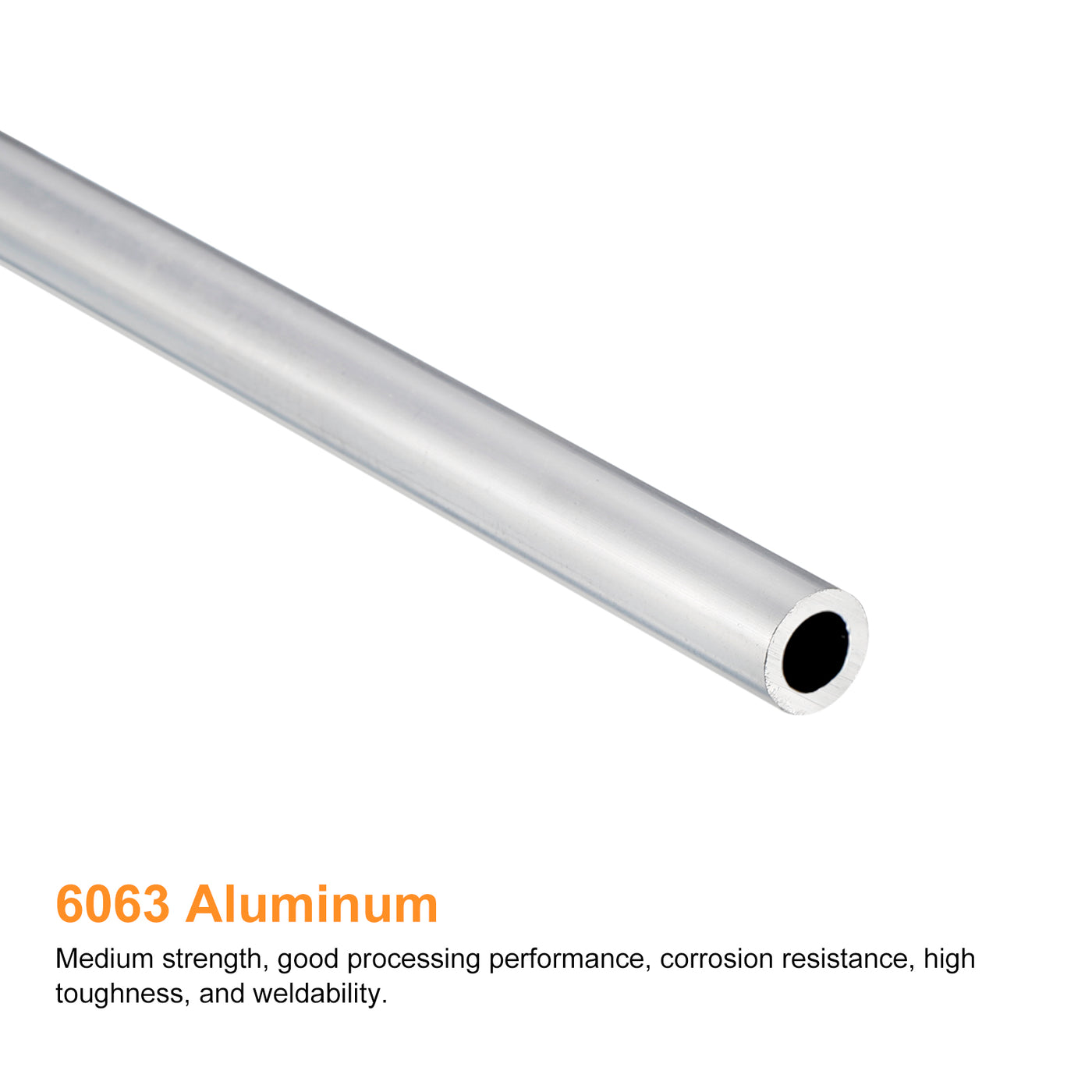 uxcell Uxcell 8mm OD 5mm Inner Dia 400mm Length 6063 Aluminum Tube for Industry DIY Project