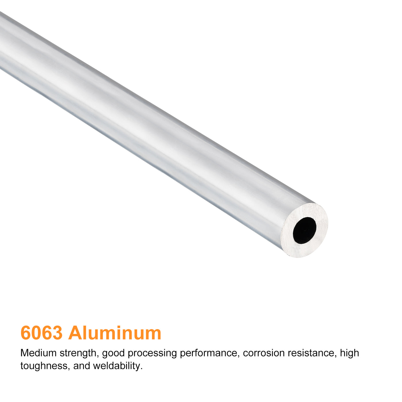 uxcell Uxcell 10mm OD 5mm Inner Dia 400mm Length 6063 Aluminum Tube for Industry DIY Project