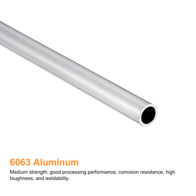 Harfington Uxcell 8mm OD 6mm Inner Dia 400mm Length 6063 Aluminum Tube for Industry DIY Project
