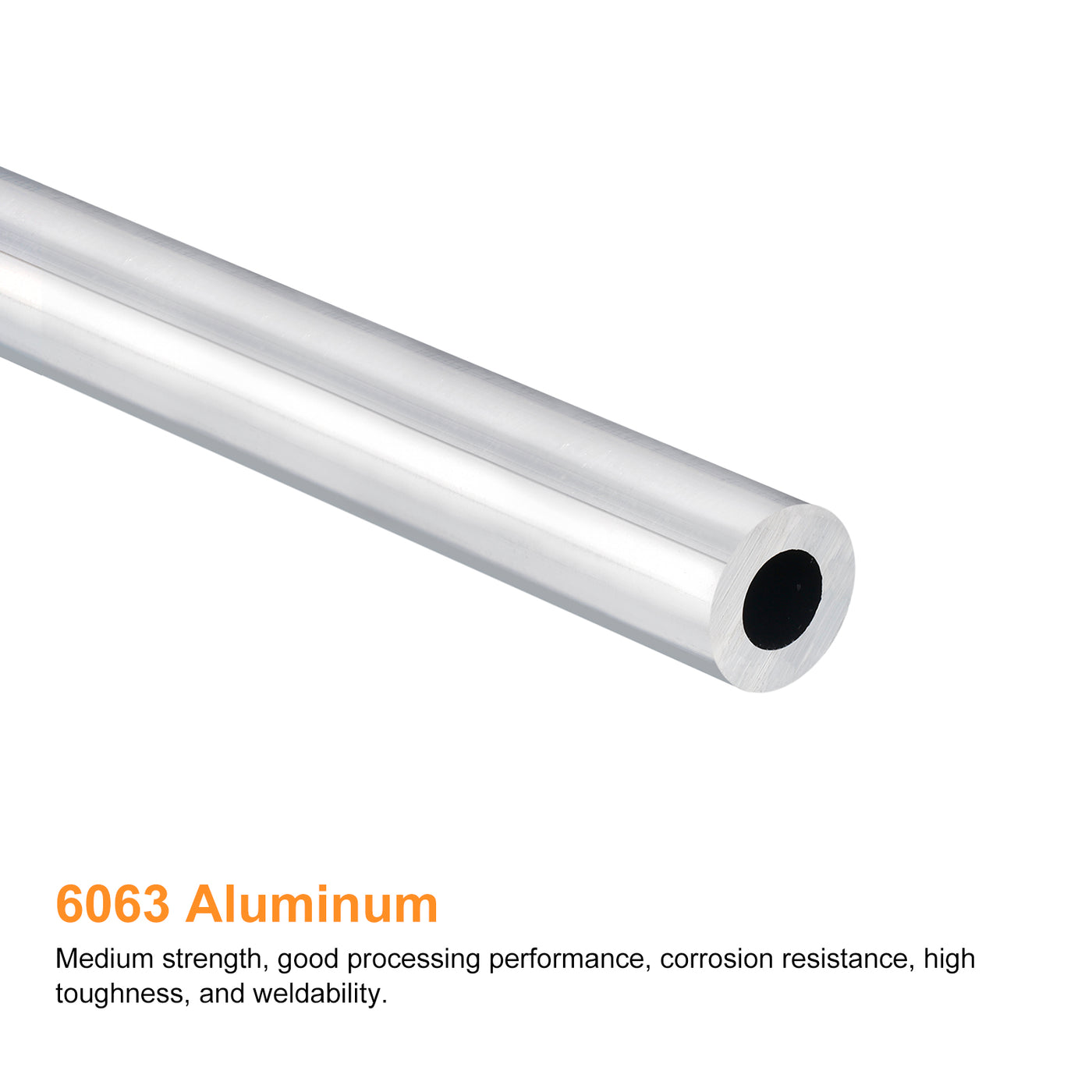 uxcell Uxcell 13mm OD 7mm Inner Dia 400mm Length 6063 Aluminum Tube for Industry DIY Project
