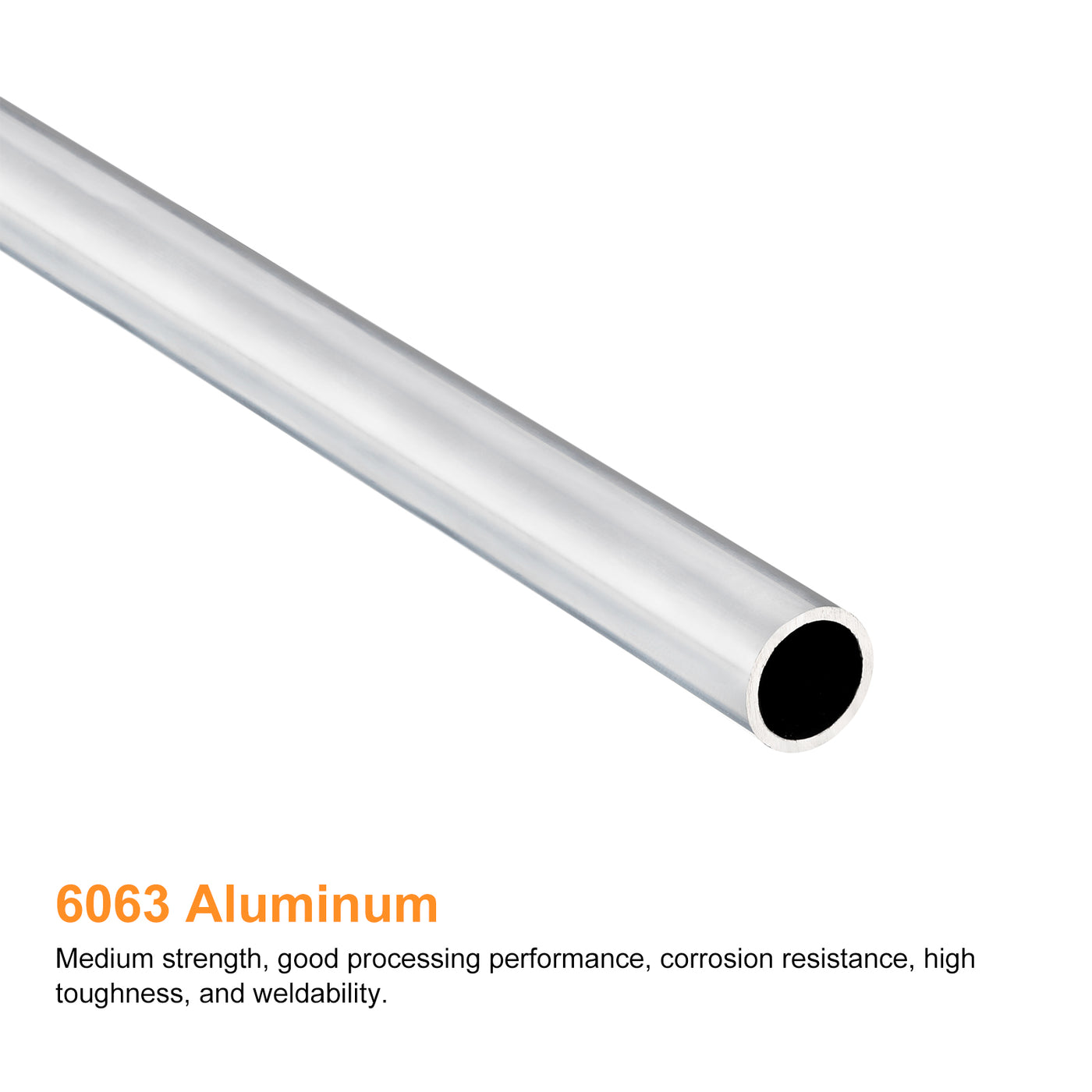 uxcell Uxcell 10mm OD 8mm Inner Dia 400mm Length 6063 Aluminum Tube for Industry DIY Project