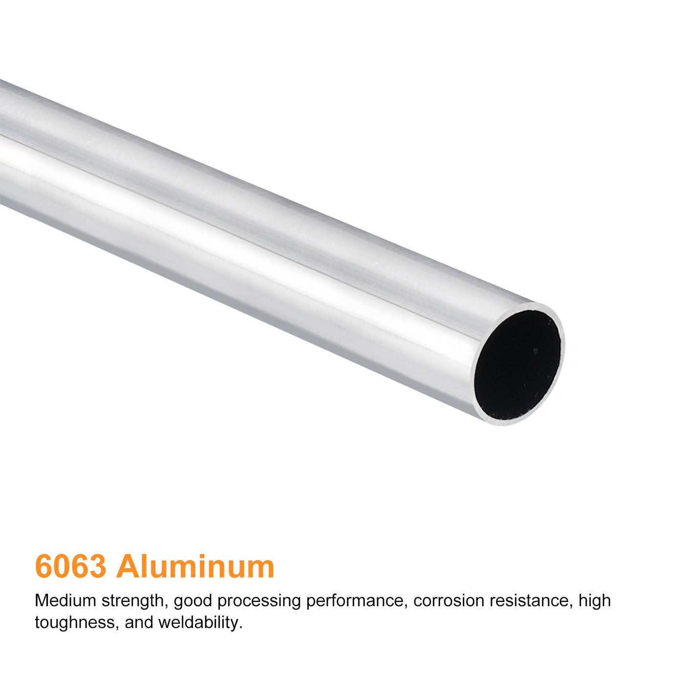uxcell Uxcell 13mm OD 11mm Inner Dia 400mm Length 6063 Aluminum Tube for Industry DIY Project
