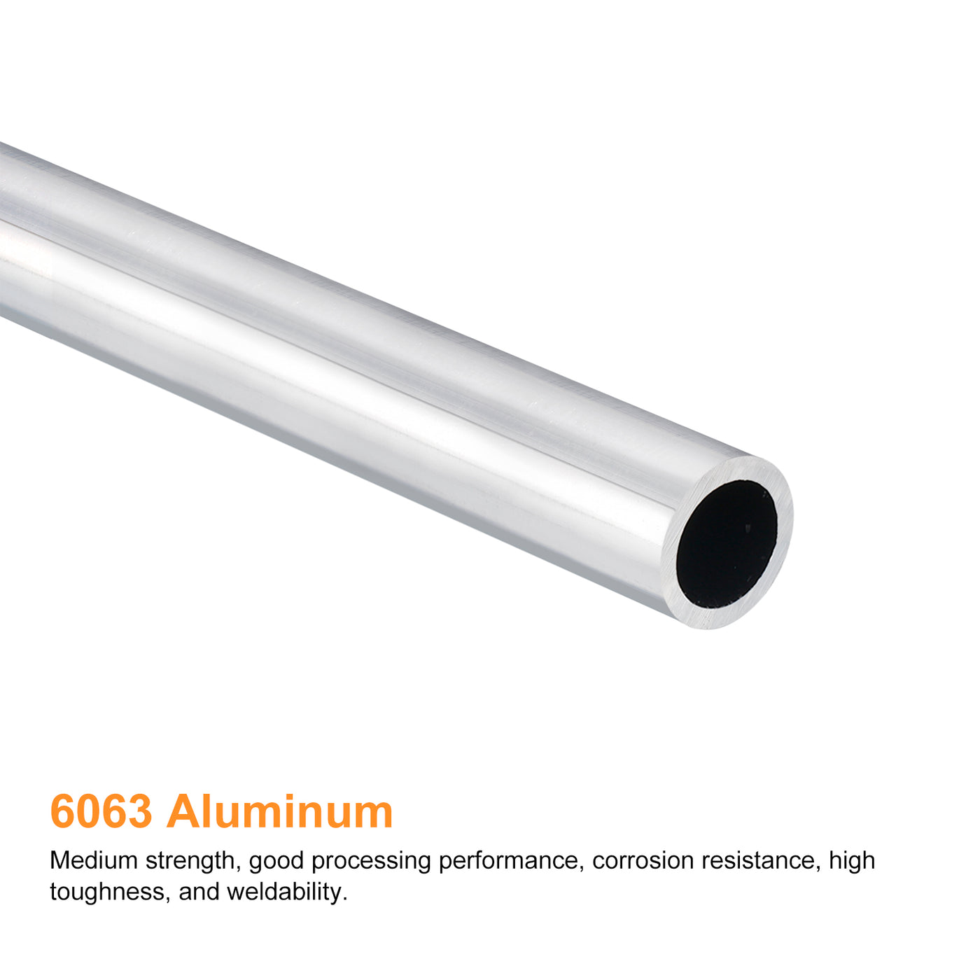 uxcell Uxcell 16mm OD 12mm Inner Dia 400mm Length 6063 Aluminum Tube for Industry DIY Project