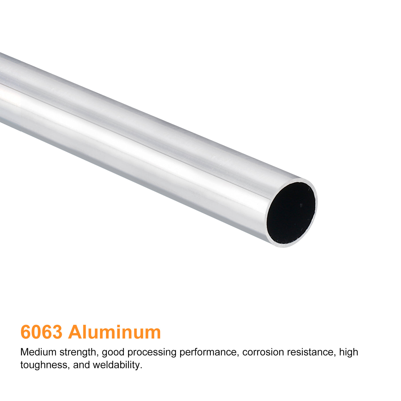 uxcell Uxcell 16mm OD 14mm Inner Dia 400mm Length 6063 Aluminum Tube for Industry DIY Project