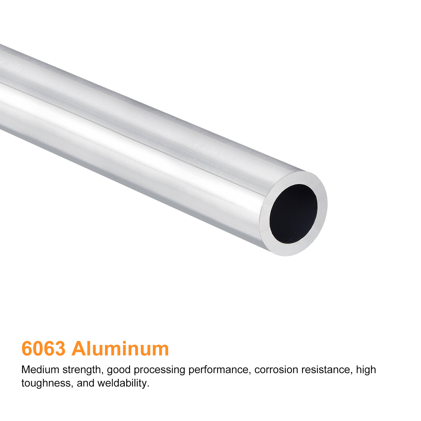 uxcell Uxcell 22mm OD 14mm Inner Dia 400mm Length 6063 Aluminum Tube for Industry DIY Project