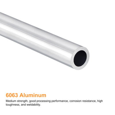 Harfington Uxcell 22mm OD 14mm Inner Dia 400mm Length 6063 Aluminum Tube for Industry DIY Project
