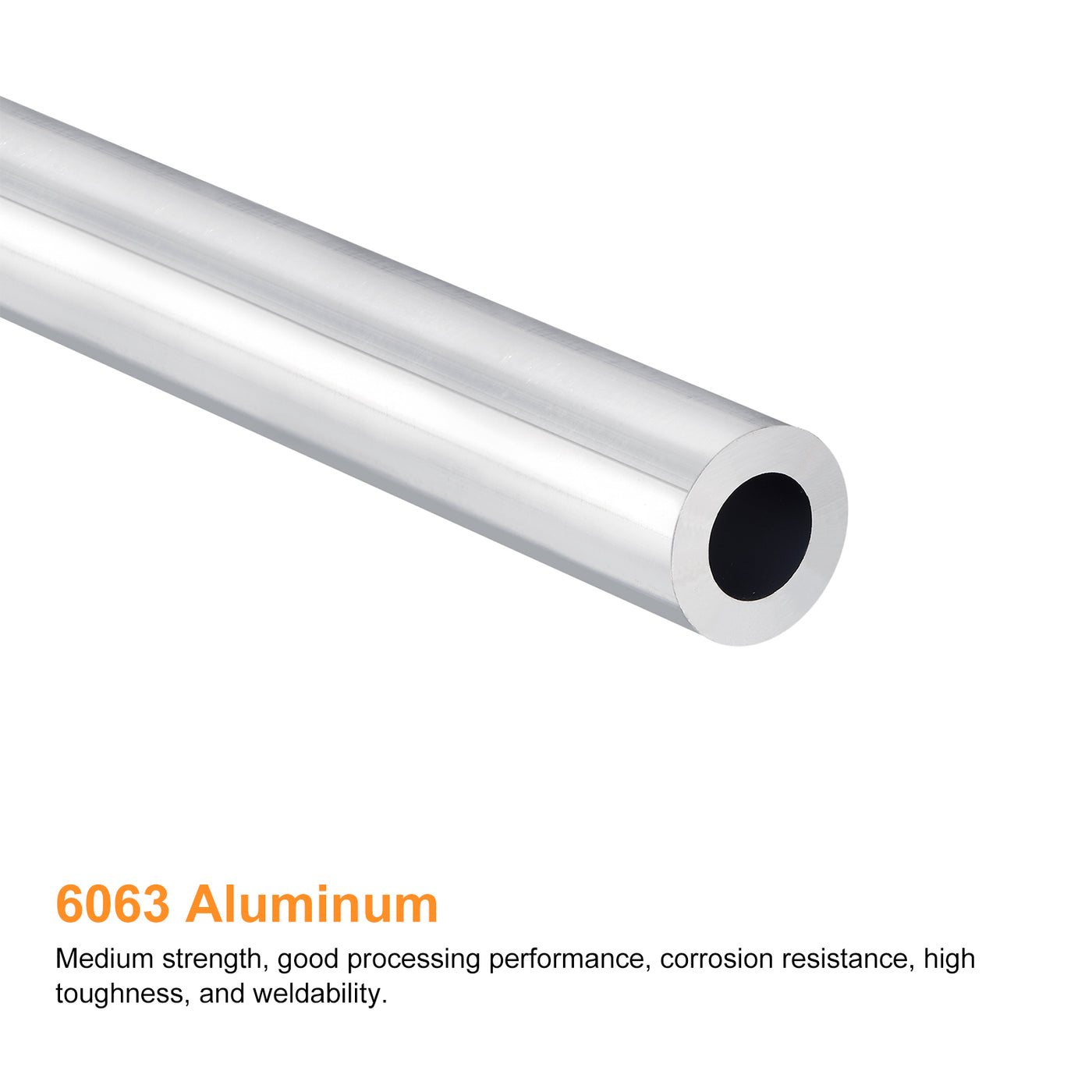 uxcell Uxcell 25mm OD 15mm Inner Dia 400mm Length 6063 Aluminum Tube for Industry DIY Project