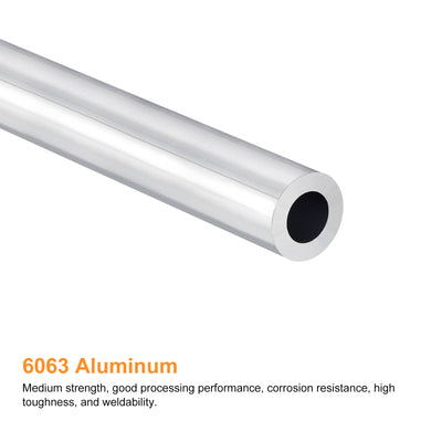 Harfington Uxcell 25mm OD 15mm Inner Dia 400mm Length 6063 Aluminum Tube for Industry DIY Project